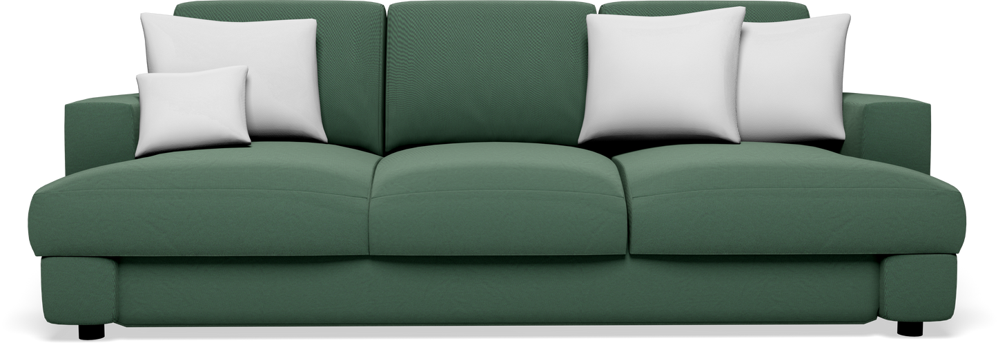 Green Couch with Pillows